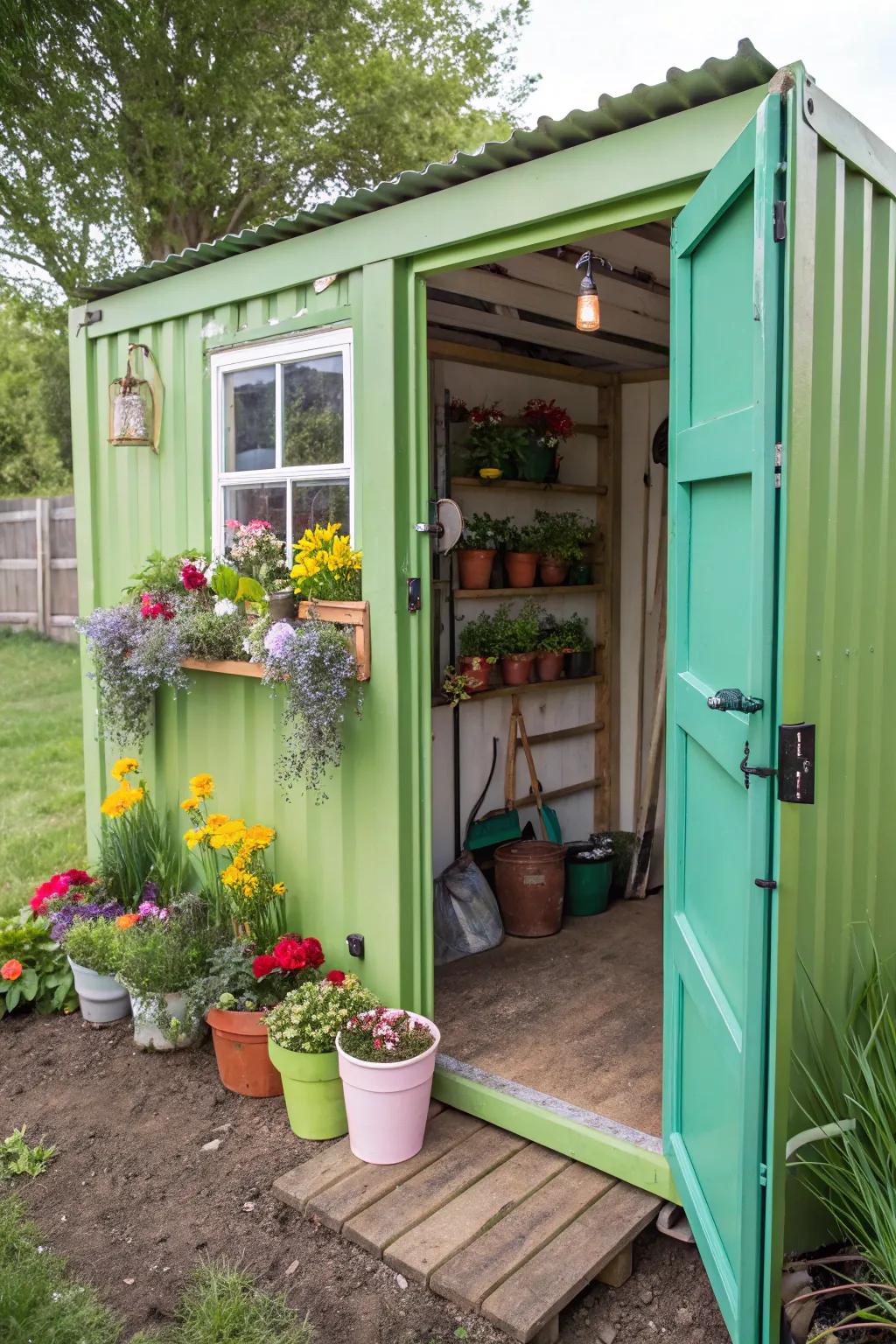 A container garden shed fulfills all your horticultural needs.