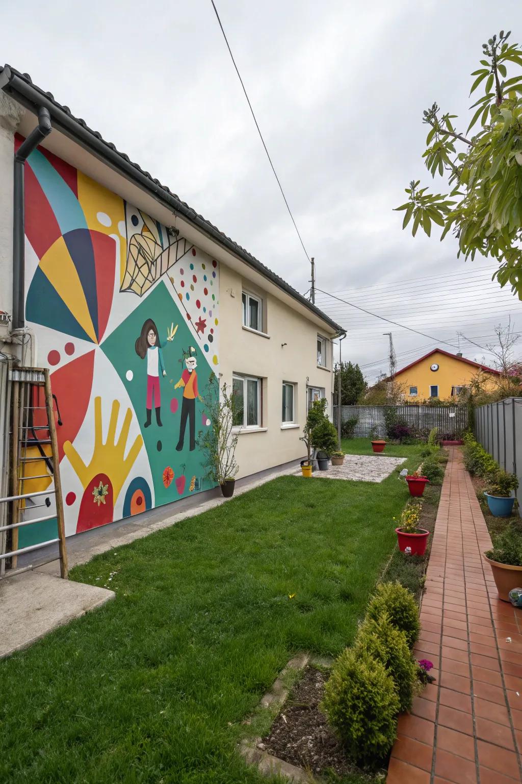 Wall murals introduce art and vibrancy to your patio.