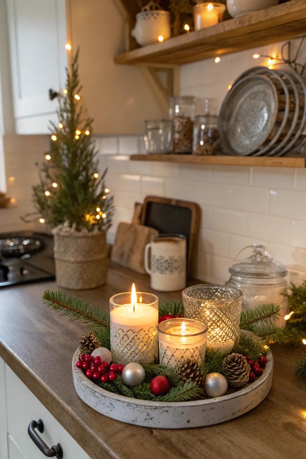 Christmas scenes add personality and warmth.