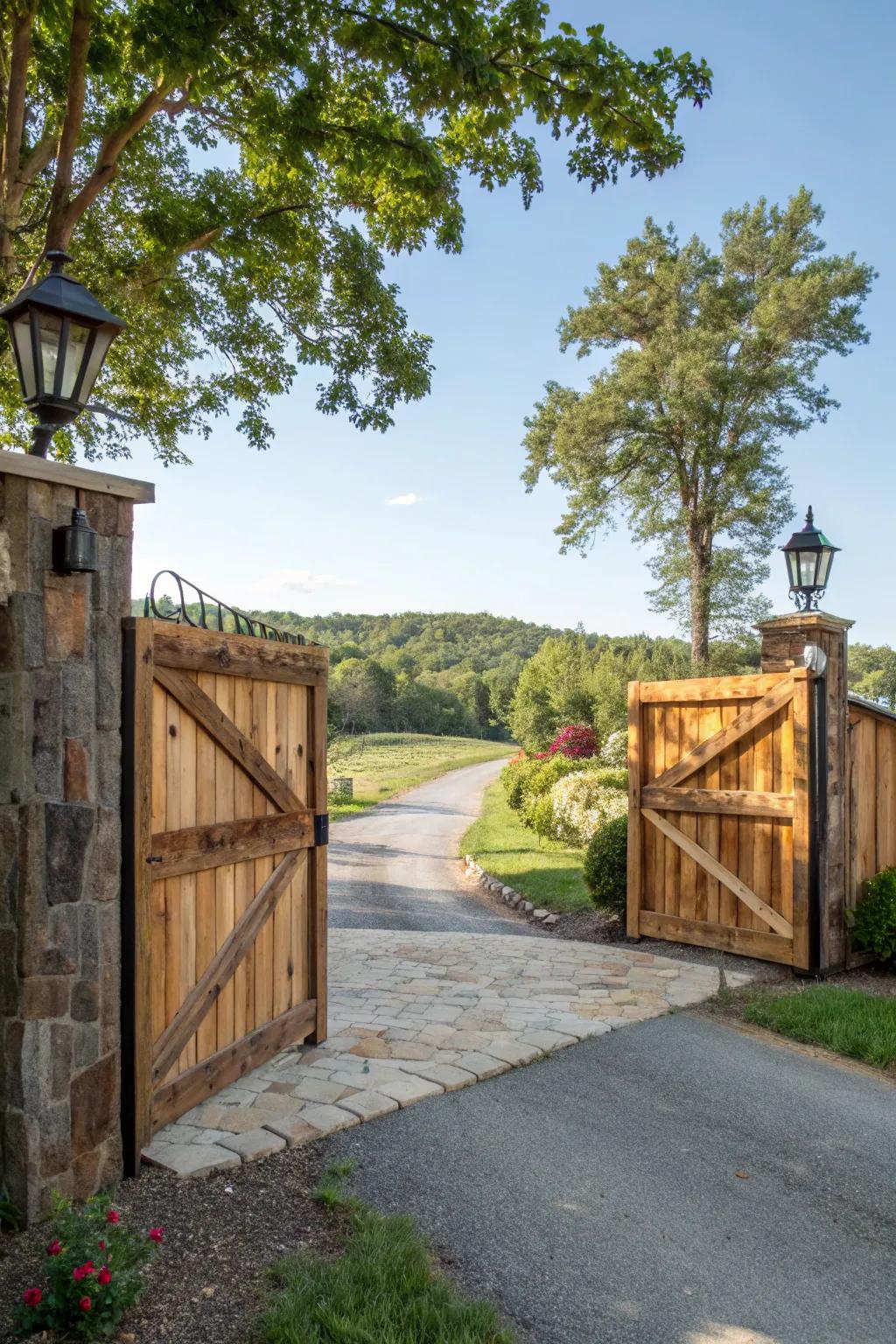 Reclaimed wood contributes rustic sustainability.