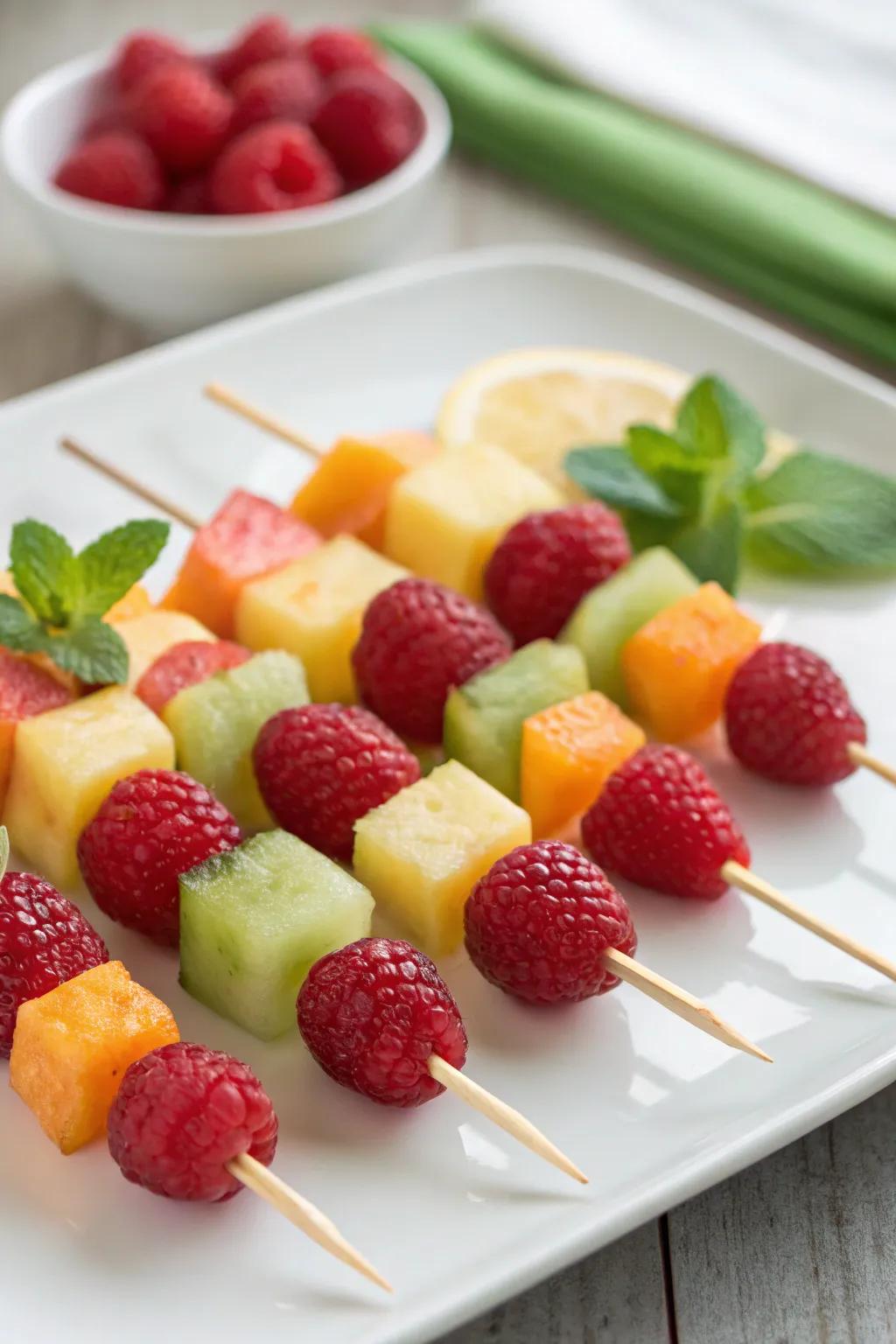 Portable fruit bites offering a playful twist on serving.