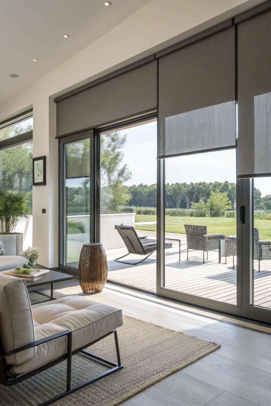 Automated window coverings offer luxury and convenience.