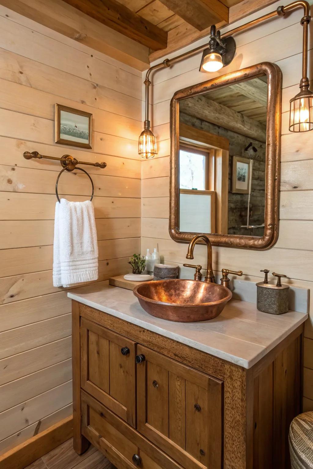 Metallic details inject luxury and contrast into the countryside design.