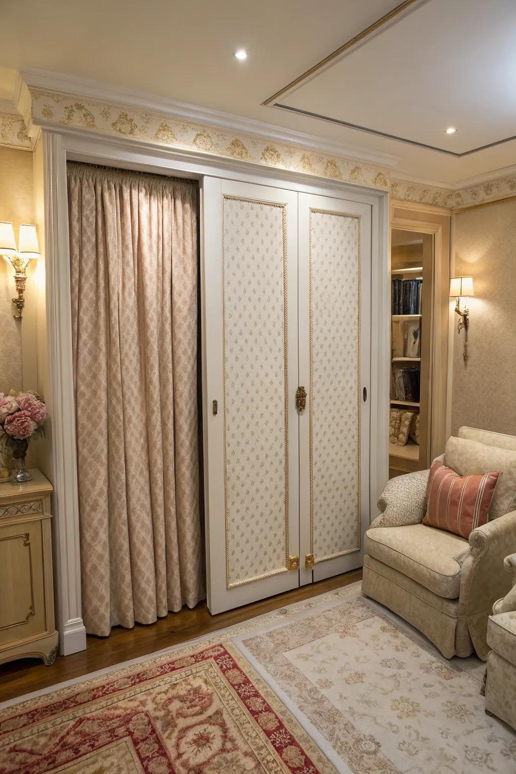 Padded doors add warmth and texture.