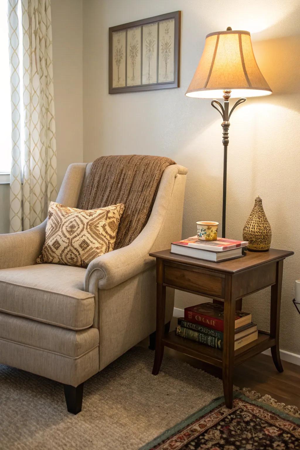 Transform corners into inviting reading areas.