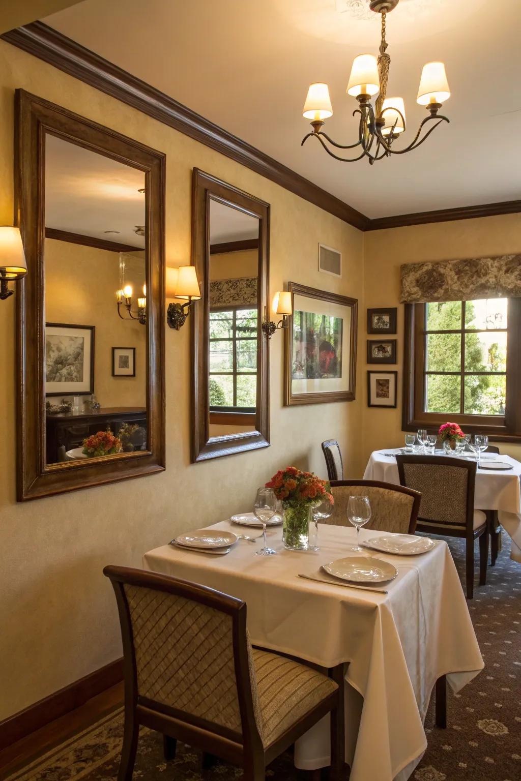 Reflectors enhance light and create the illusion of more space.