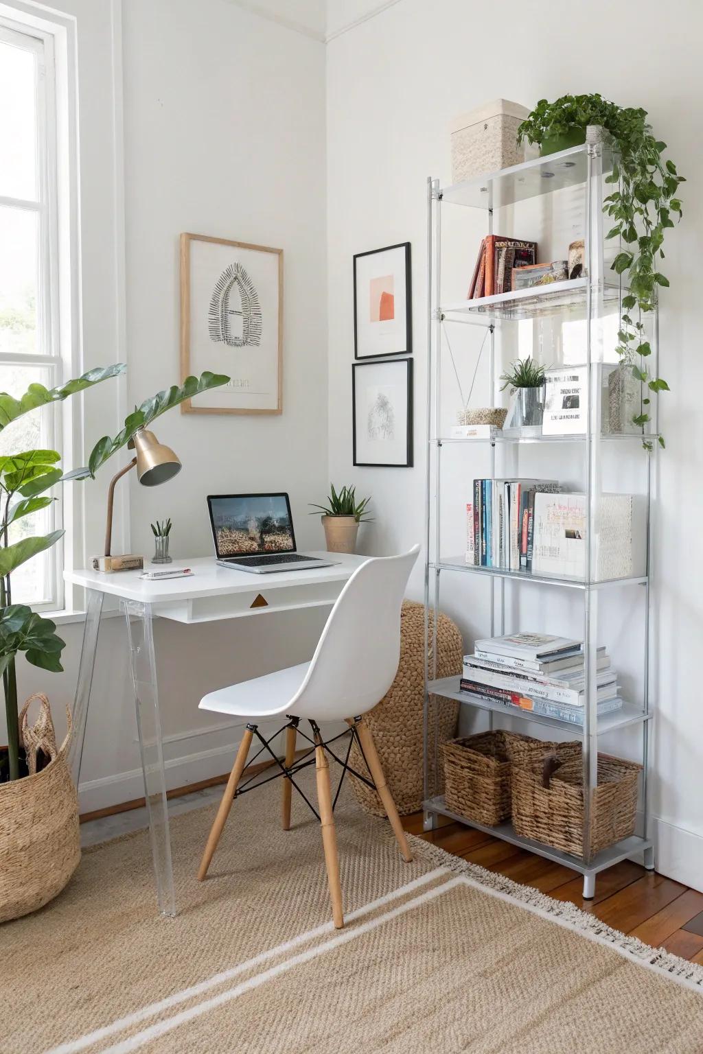 Clear furniture keeps the space open and reduces visual clutter.