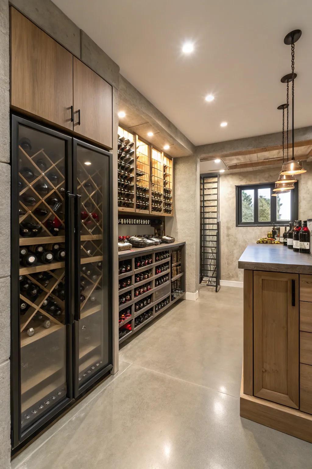 A sophisticated wine cellar can be the highlight of your basement.
