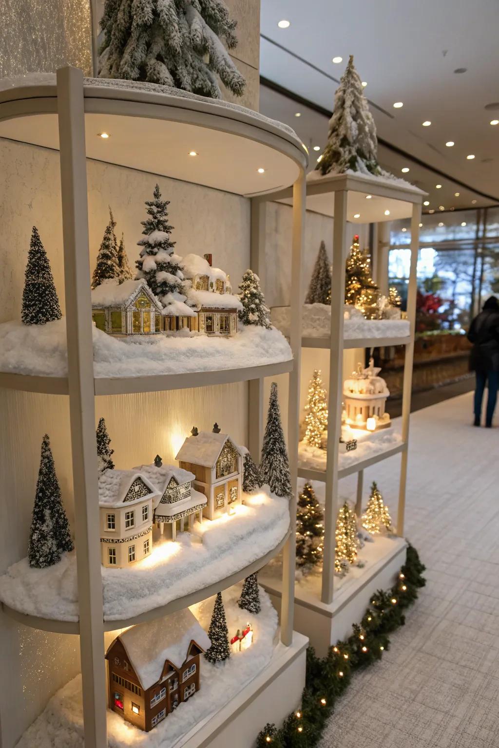 Multi-level shelves conjure up a layered, interesting display.