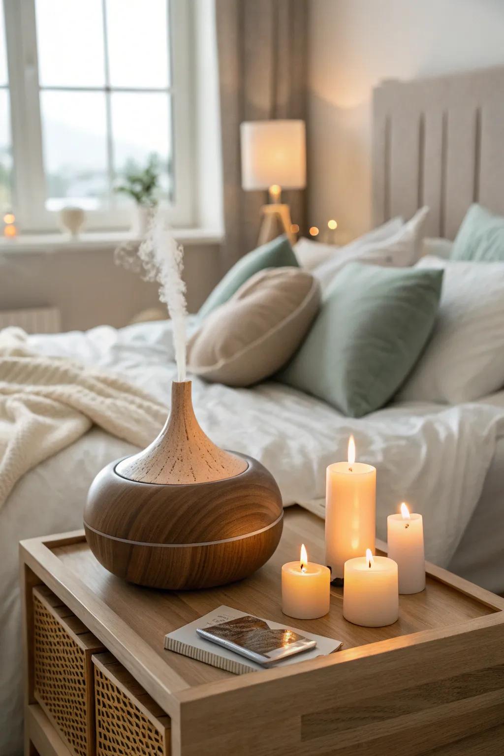 Aromatherapy brings calming scents into your area.