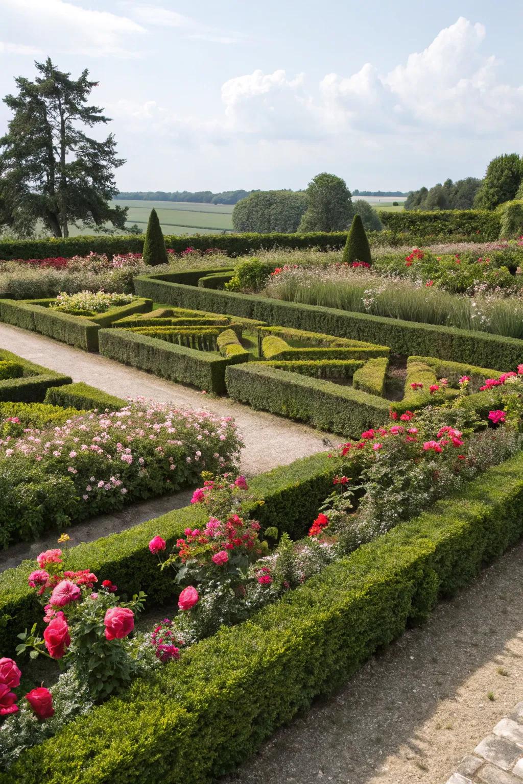 Angular lines contribute a modern twist to garden design.