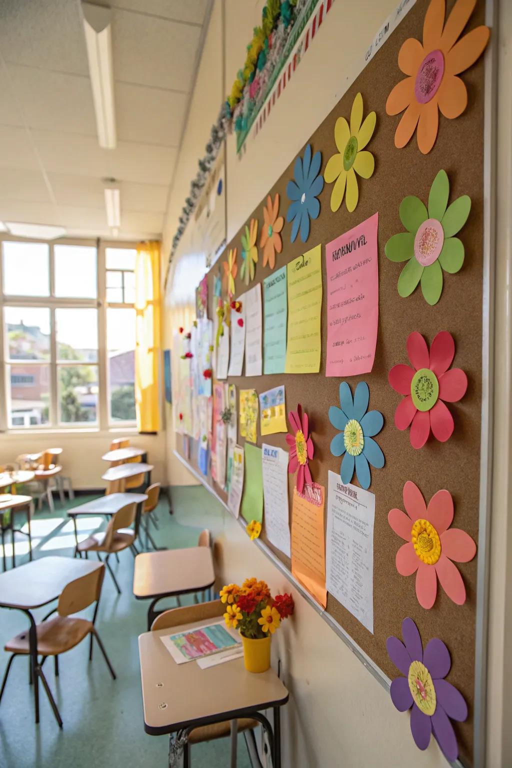 A field of goals blossoms, encouraging growth and accomplishment.