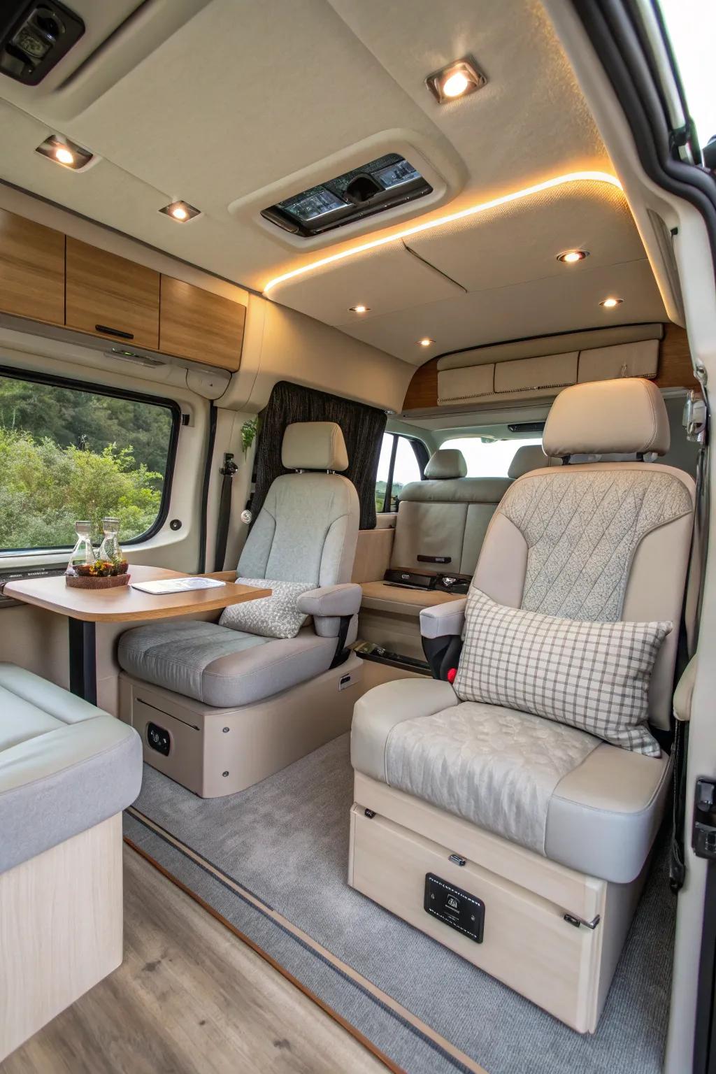 Swivel seats increase adaptability.