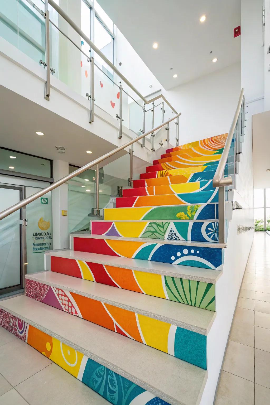 Add personality with colorful painted steps.