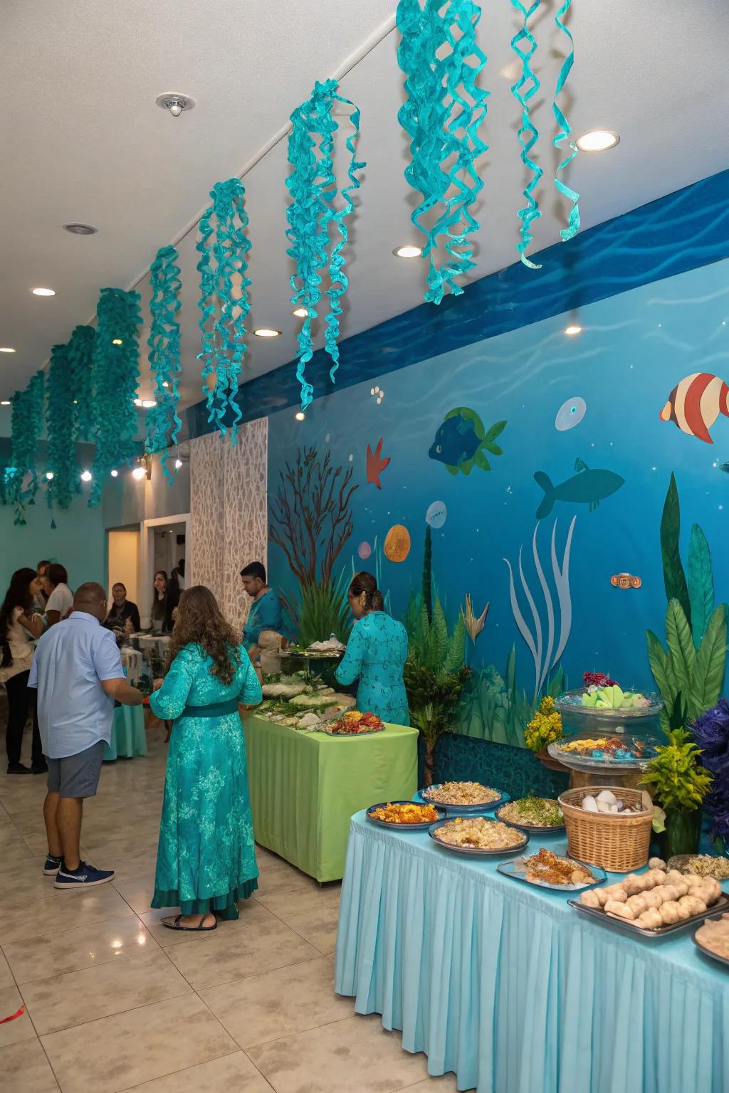 Create a splash with an enchanting underwater theme.