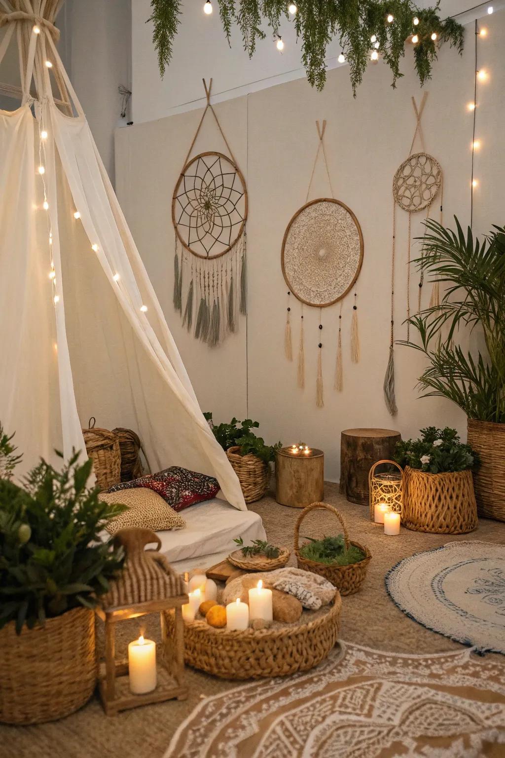 Accept a bohemian vibe for a stylish and peaceful Sweet 16.