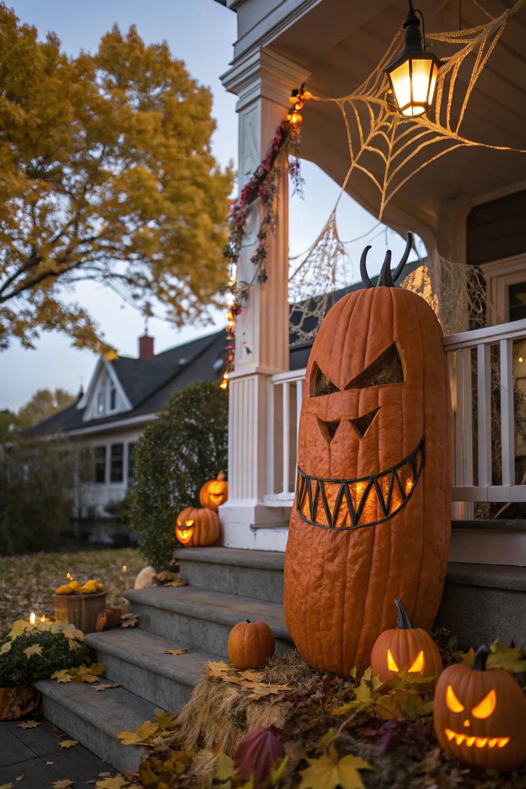 Craft a monstrous masterpiece by merging various monster features on one pumpkin.