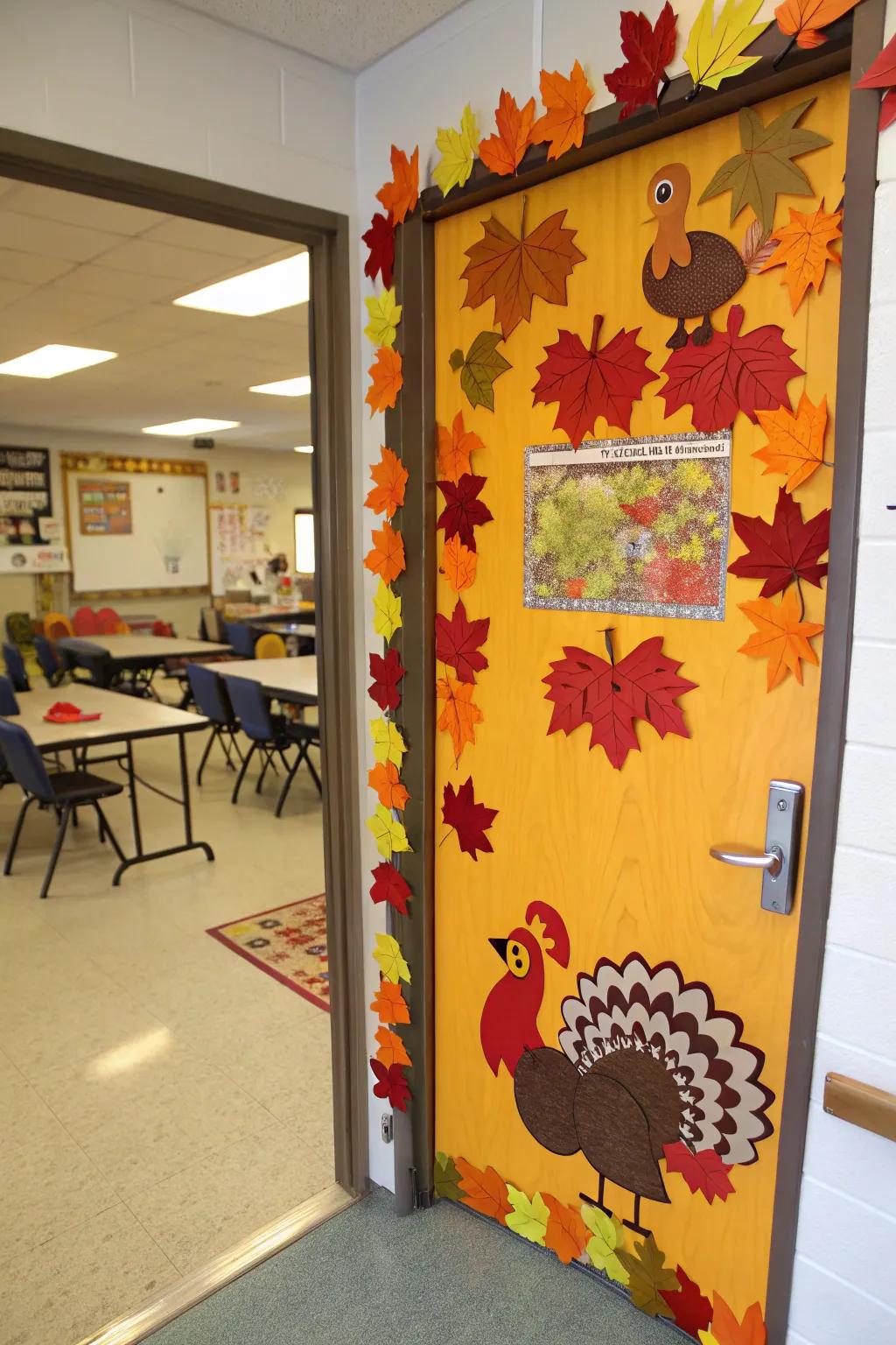 A welcoming Thanksgiving-themed portal greets students.