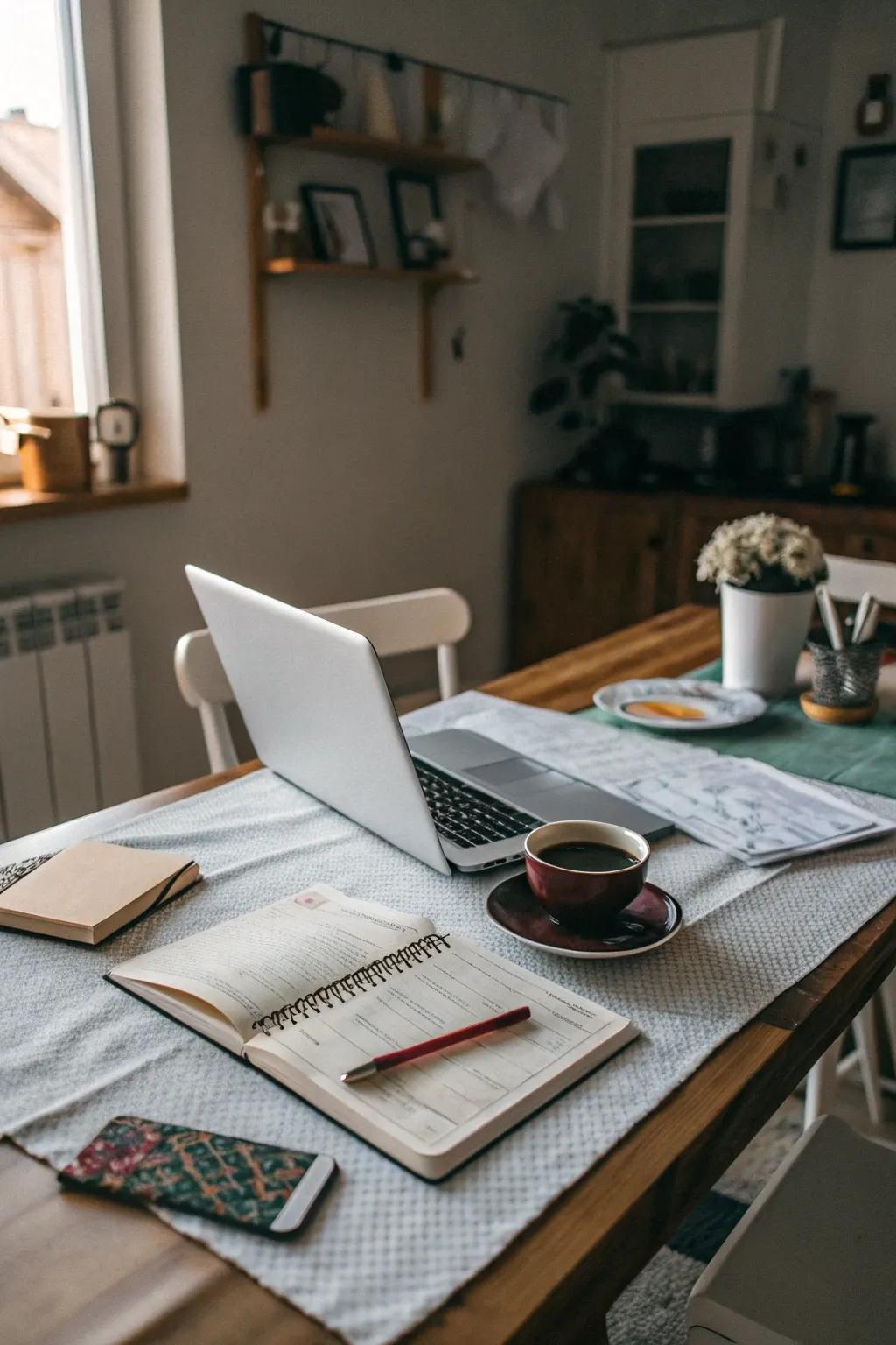 Eating tables can act as practical workspaces, amplifying utility in compact homes.