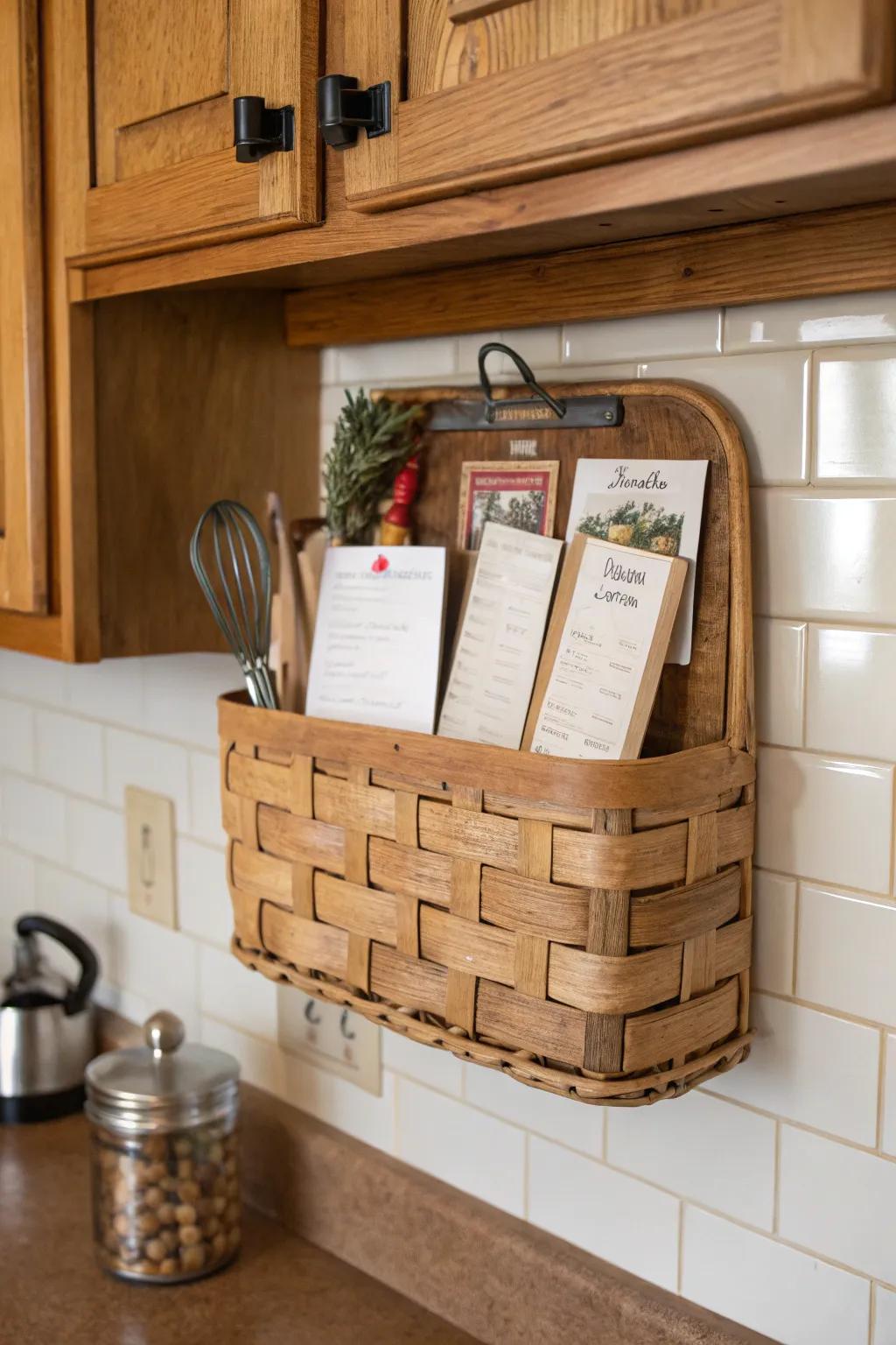 Functional grain exchange frame, rustic charm in the culinary space.