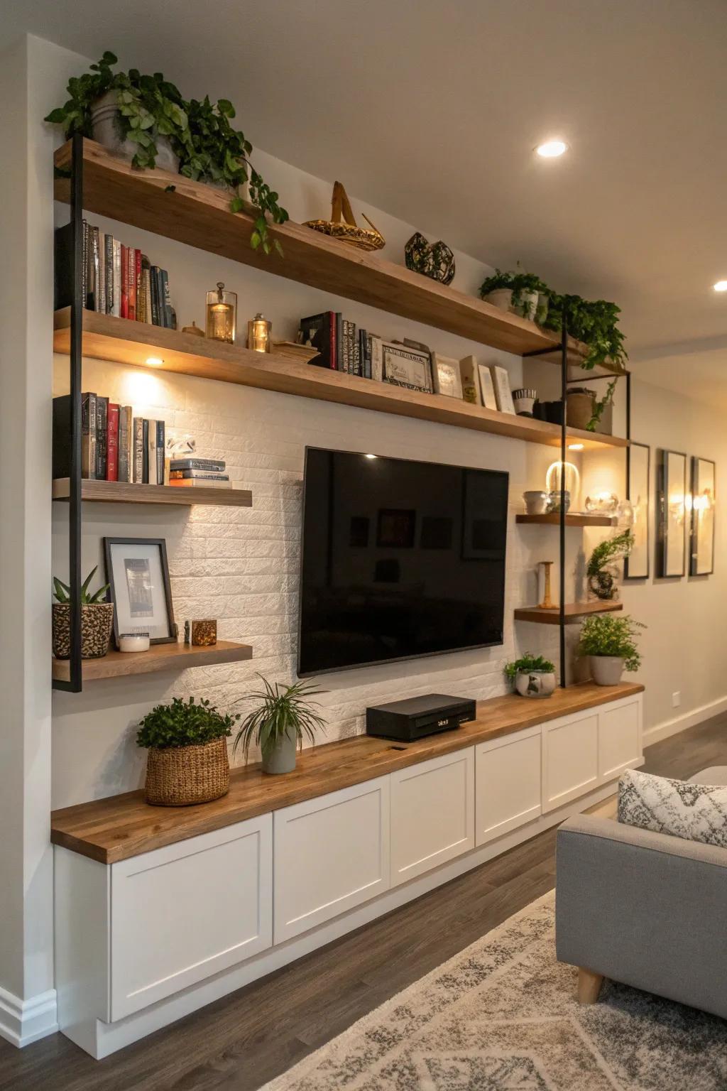Display shelves deliver a current setting for your TV.
