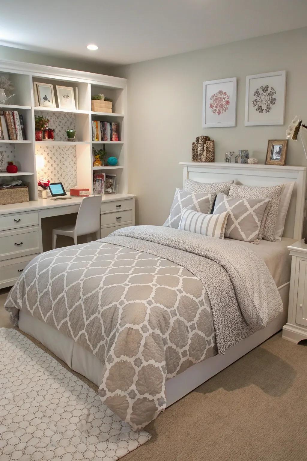 Refined bedding elevates the style and comfort of a tween's bedroom. <strong><em>Comfort redefined!</em></strong>” loading=”lazy” class=”pimg”>
	</picture><figcaption>Refined bedding elevates the style and comfort of a tween’s bedroom. <strong><em>Comfort redefined!</em></strong></figcaption></figure>
<p>Opt for linens that blend comfort with a hint of sophistication, such as a duvet with subtle designs. Bedding is a crucial component in my designs, setting the tone for comfort and style. <strong><em>Setting the stage!</em></strong></p>
<h3>You might give these a try:</h3>
<ul class=