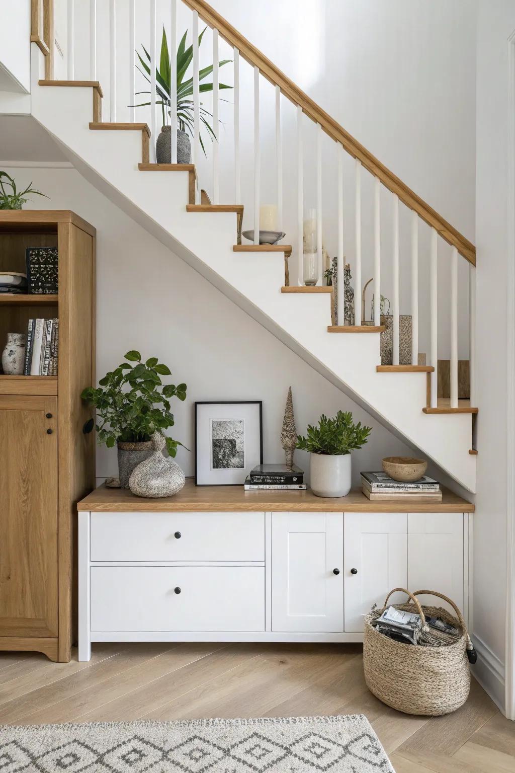 A functional and elegant floating cabinet design.