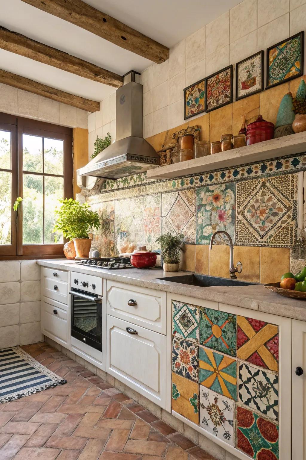 Create a unique patchwork with an eclectic mix.