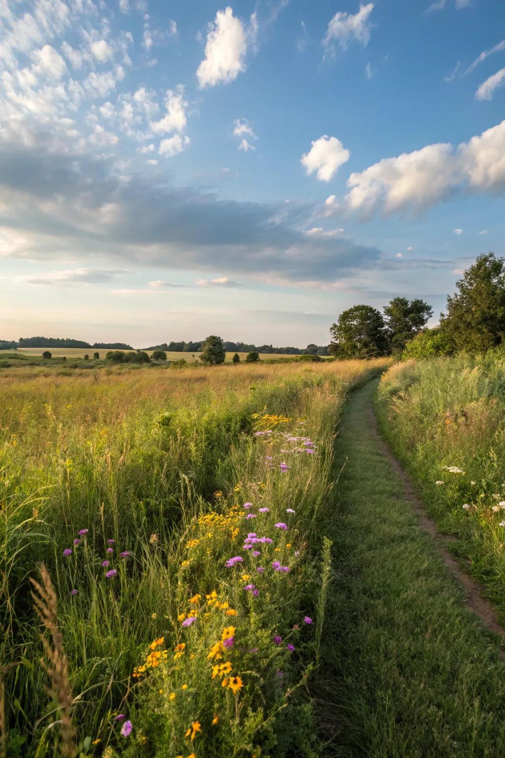Cut paths provide a straightforward and natural method for navigating through open grassy zones.