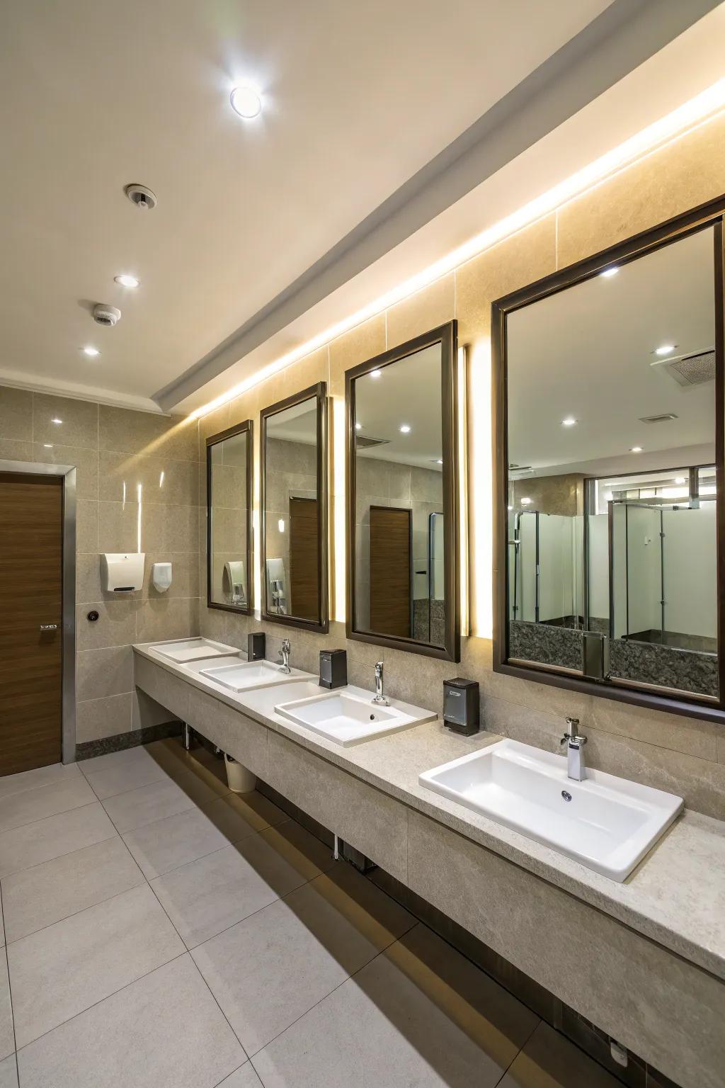 Reflections expand light and make the space appear larger.