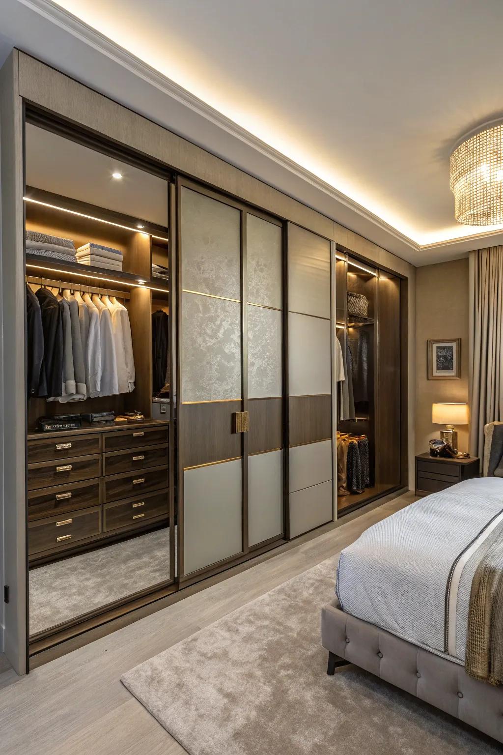 Hidden compartments are a stylish way to add security to wall closets.