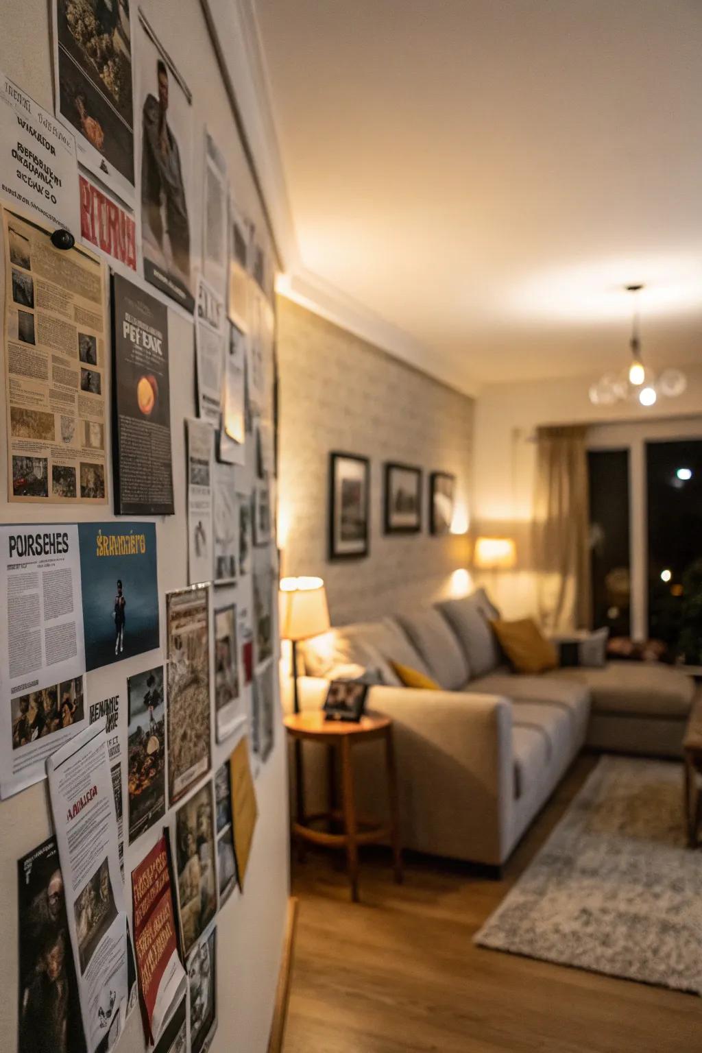 Layered posters amplify visual depth.