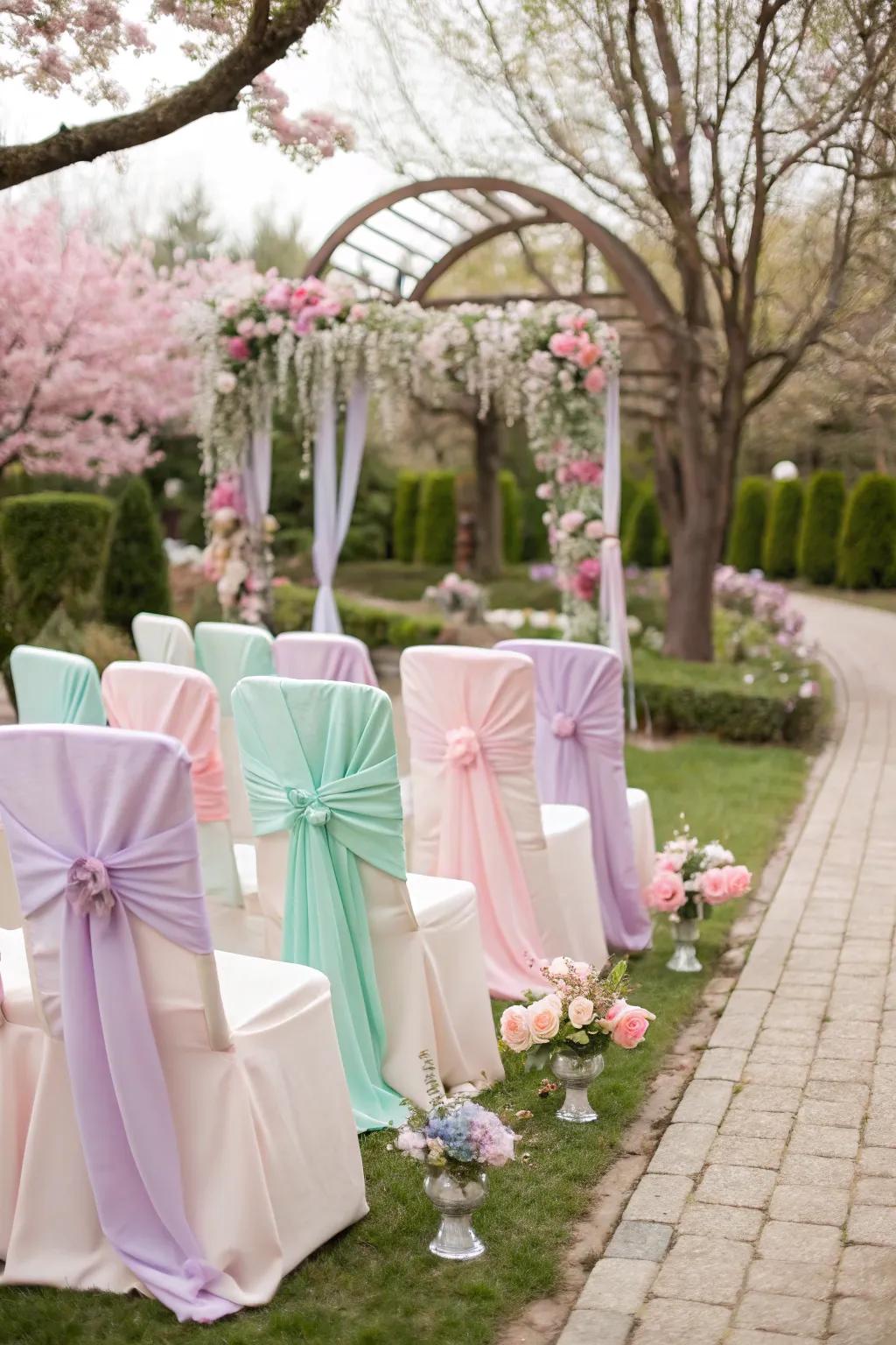 Soft tints establish a dreamy ambiance for spring weddings.