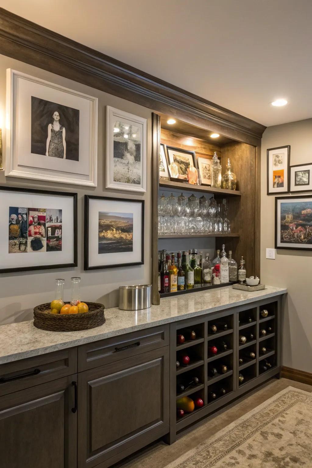 Infuse personality with a display wall.