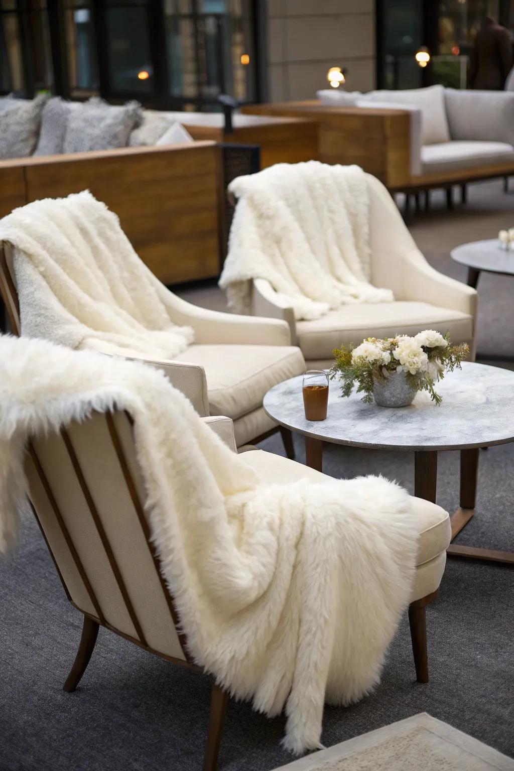 Fluffy textures for ultimate coziness.