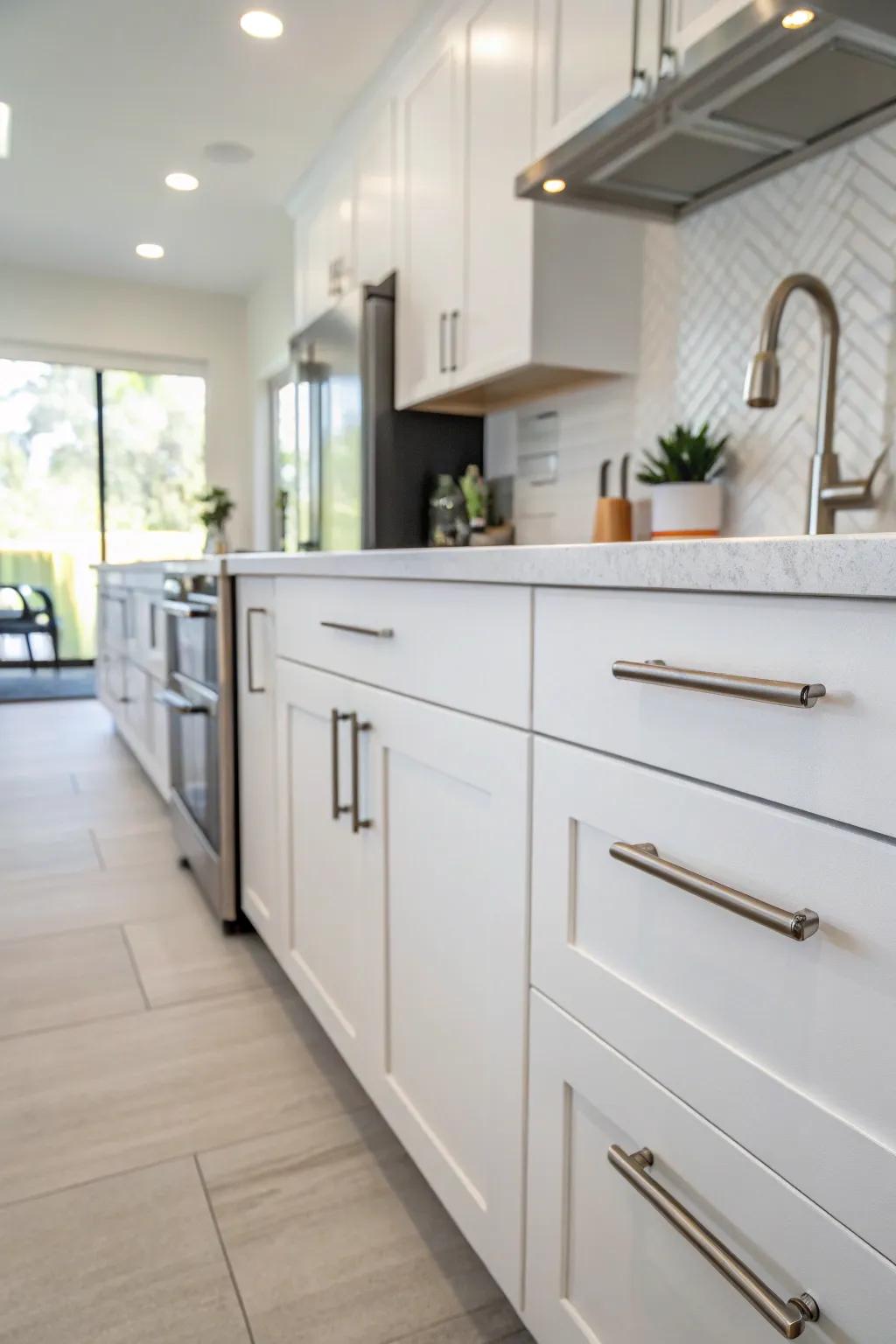 Modern bar pulls offering clean lines and functionality.