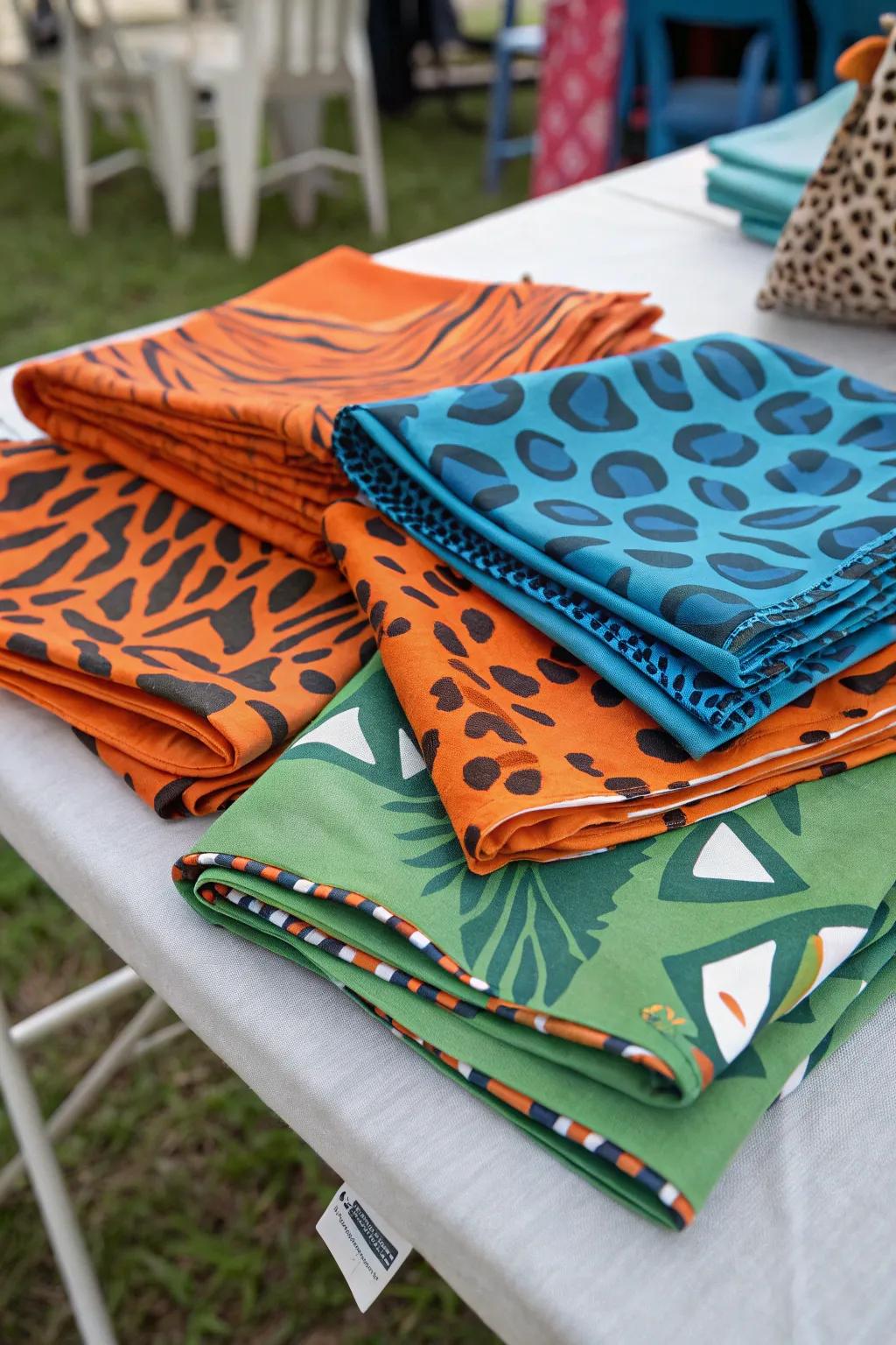 Headscarves with animal prints give party outfits more flair.