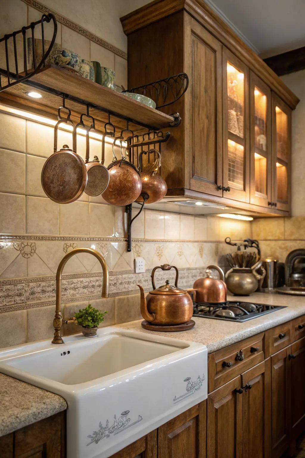 Old tools introduce character and history to your cooking area.
