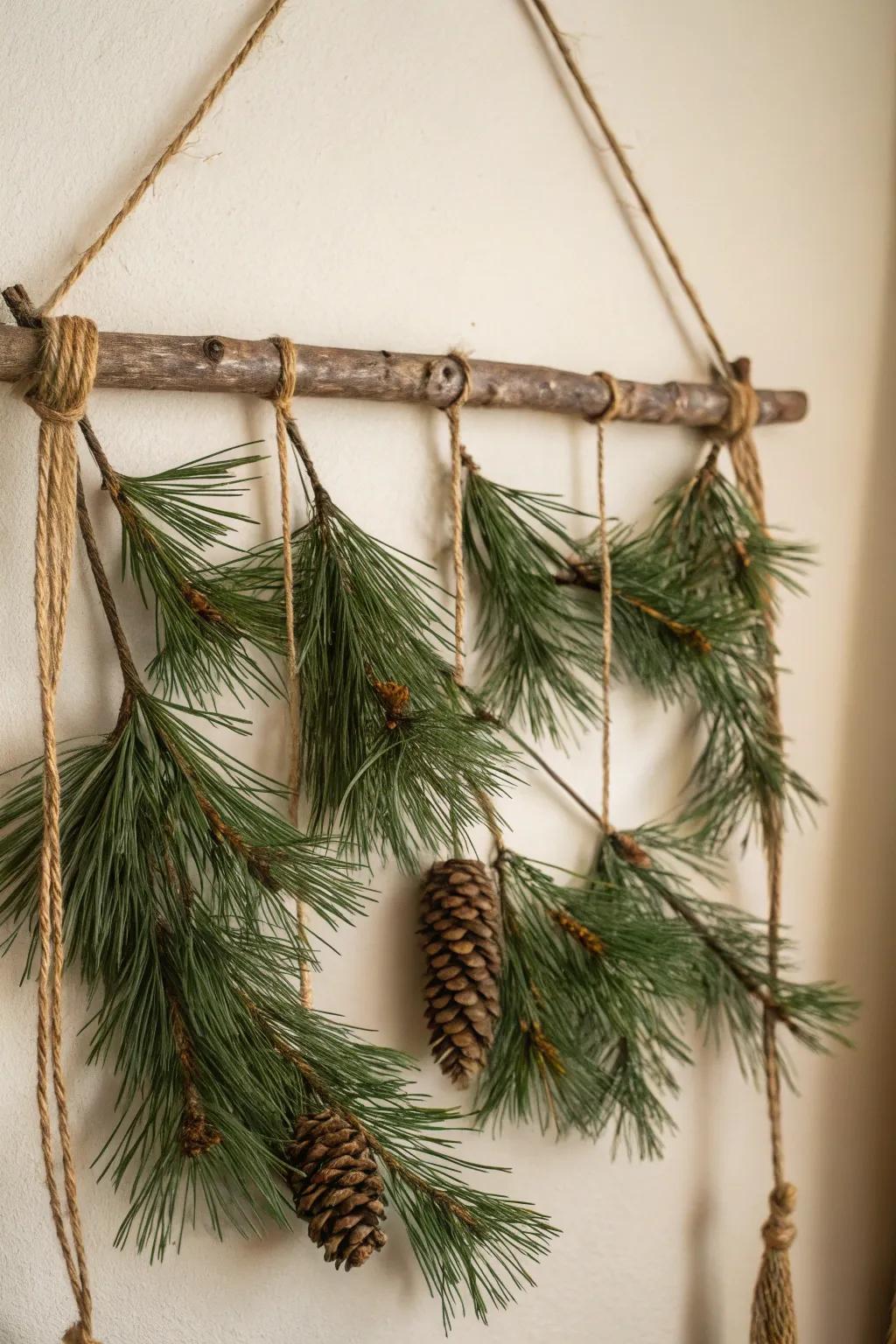 A pine sprig entrance suspension adds innate sophistication to any décor.