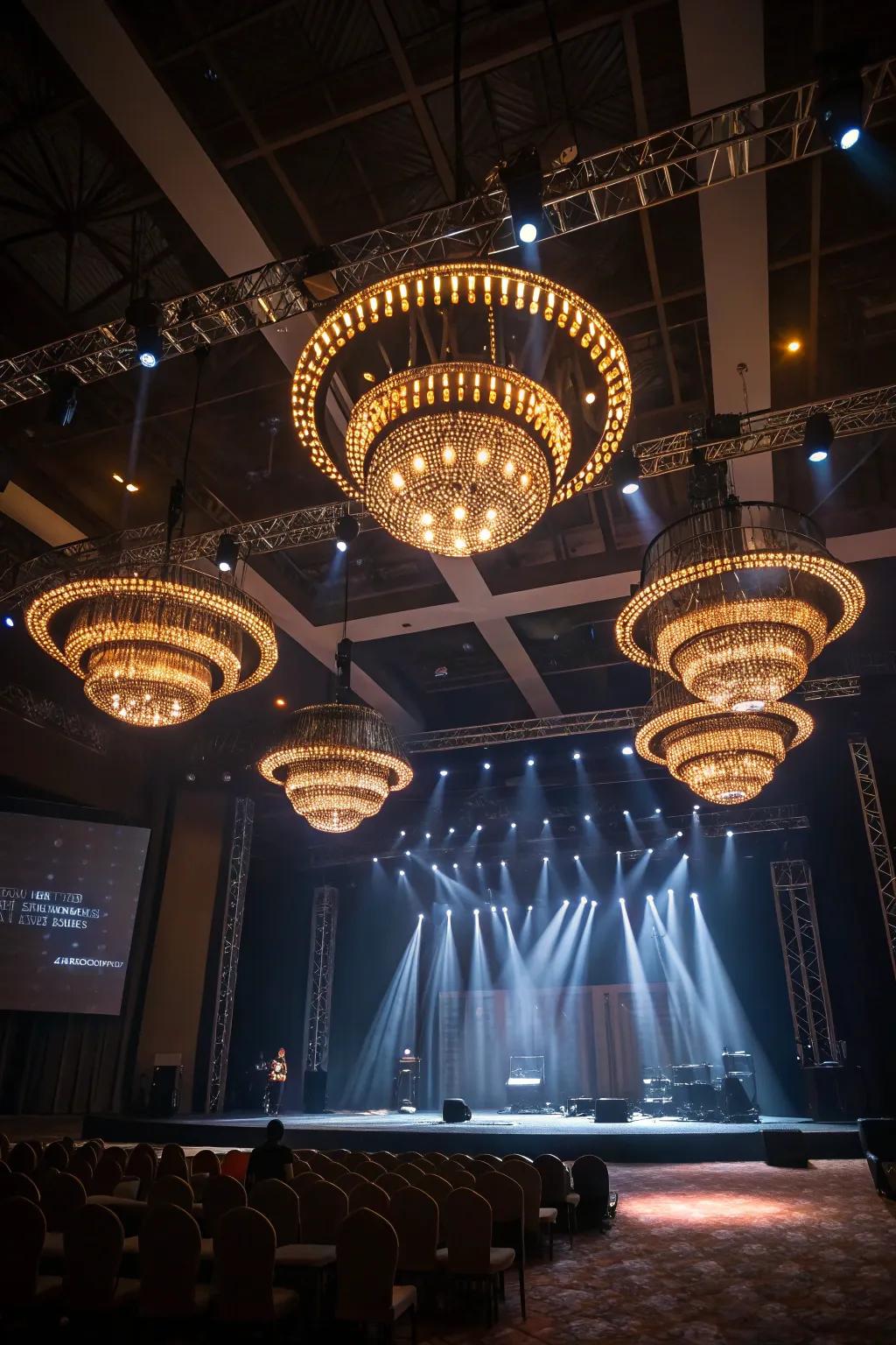 Statement lighting can transform the entire stage.