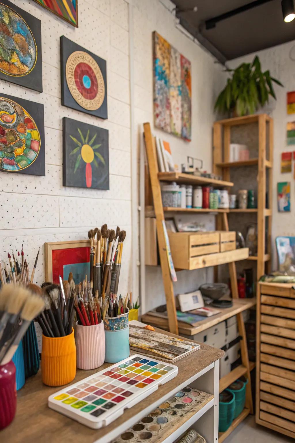 Art tools fit right into the studio's look.