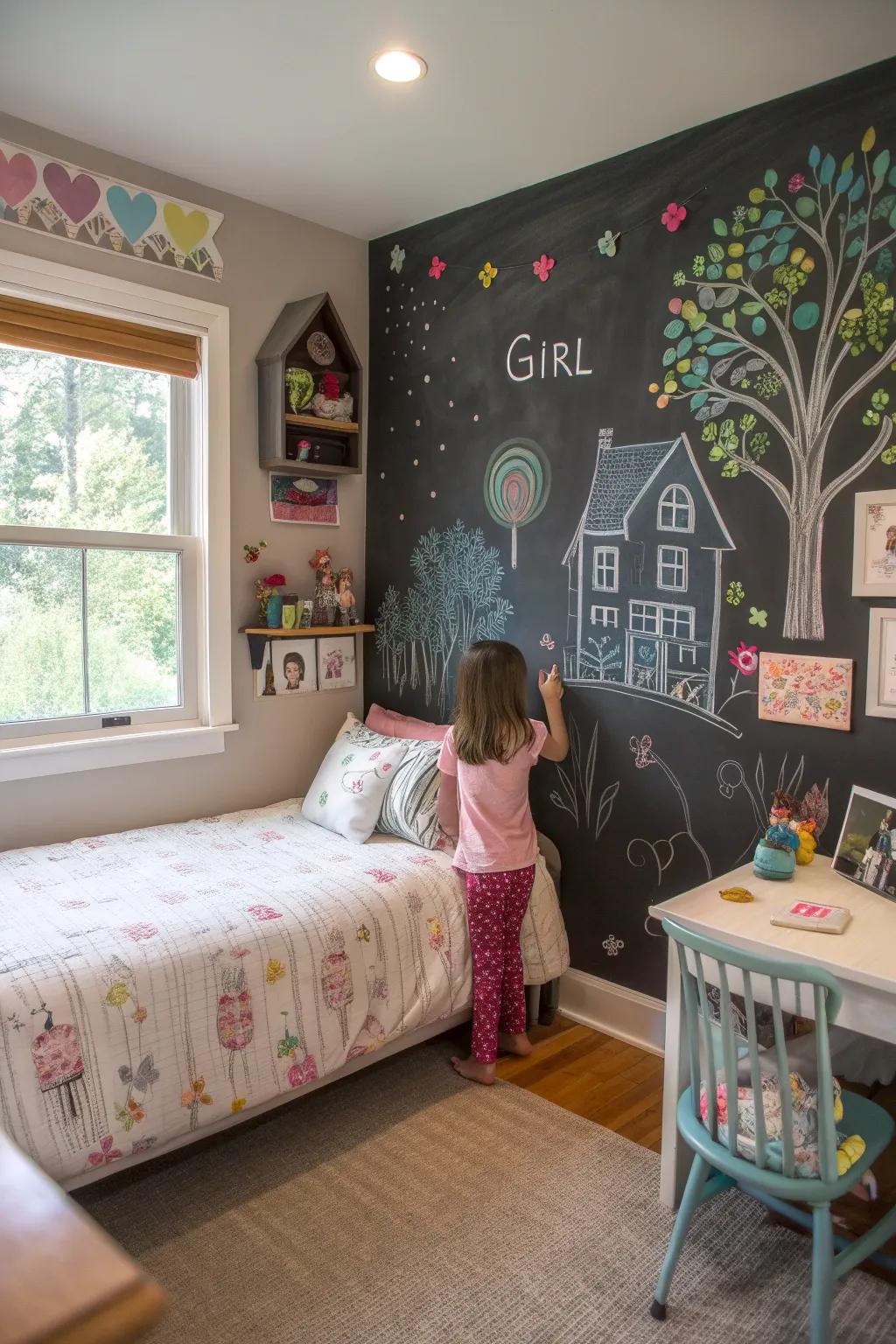 Interactive wall art encourages creativity and personalization.