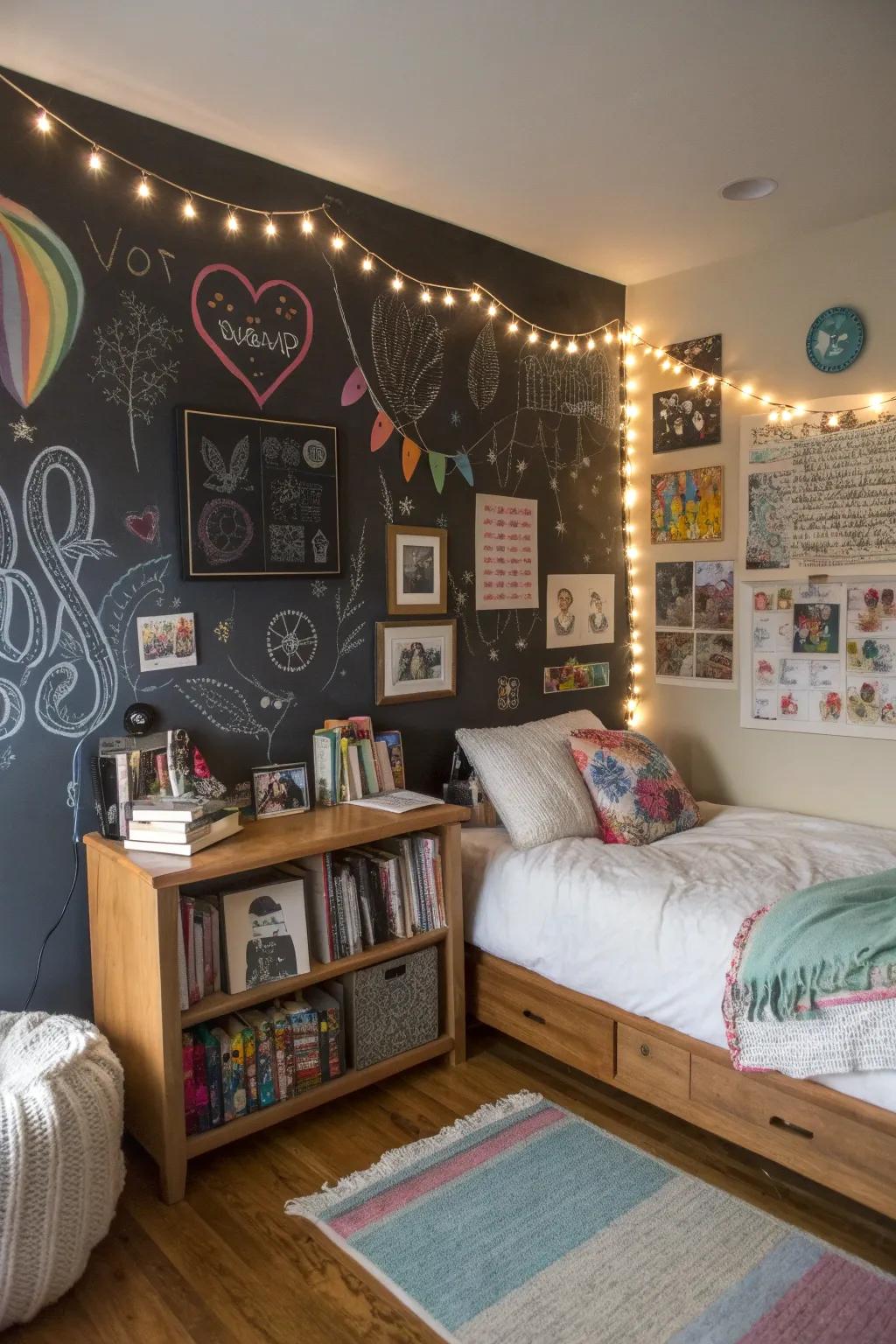 A versatile sketchboard wall for ingenuity and articulation.