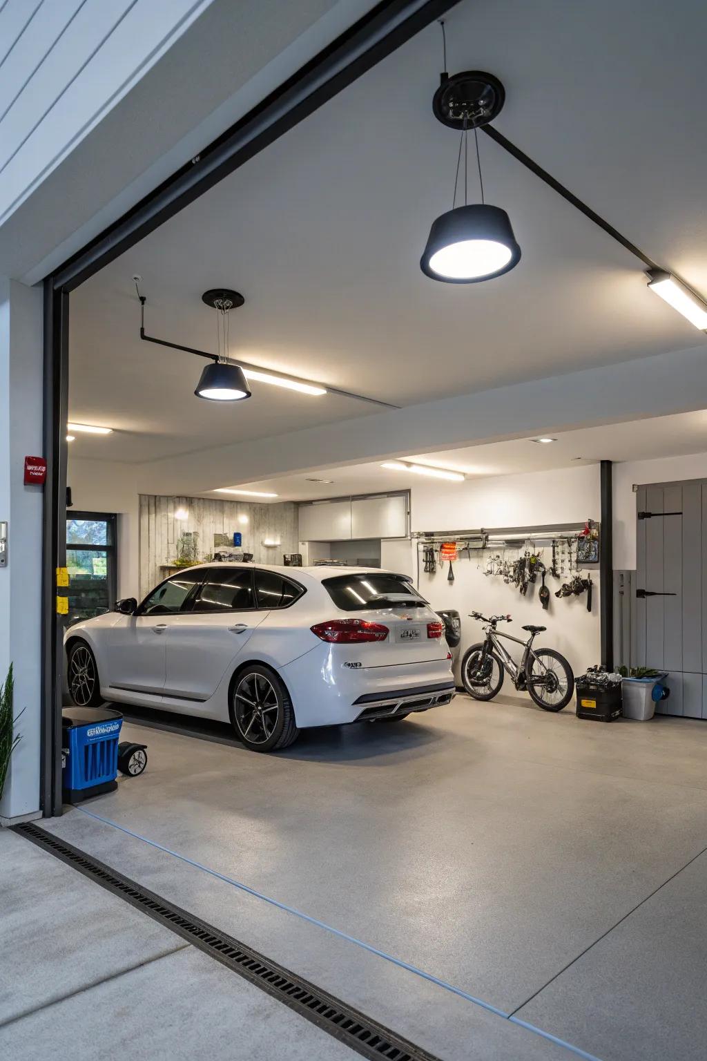 With smart lighting, your garage is more practical and efficient.