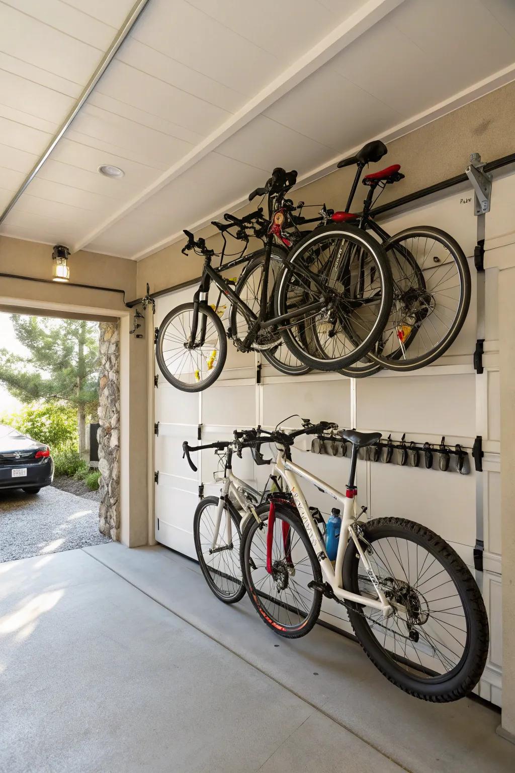 Effectively organize your bikes using a specialized storage system.