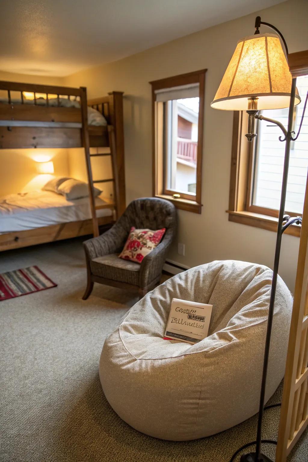 Reading nook for personal retreat.
