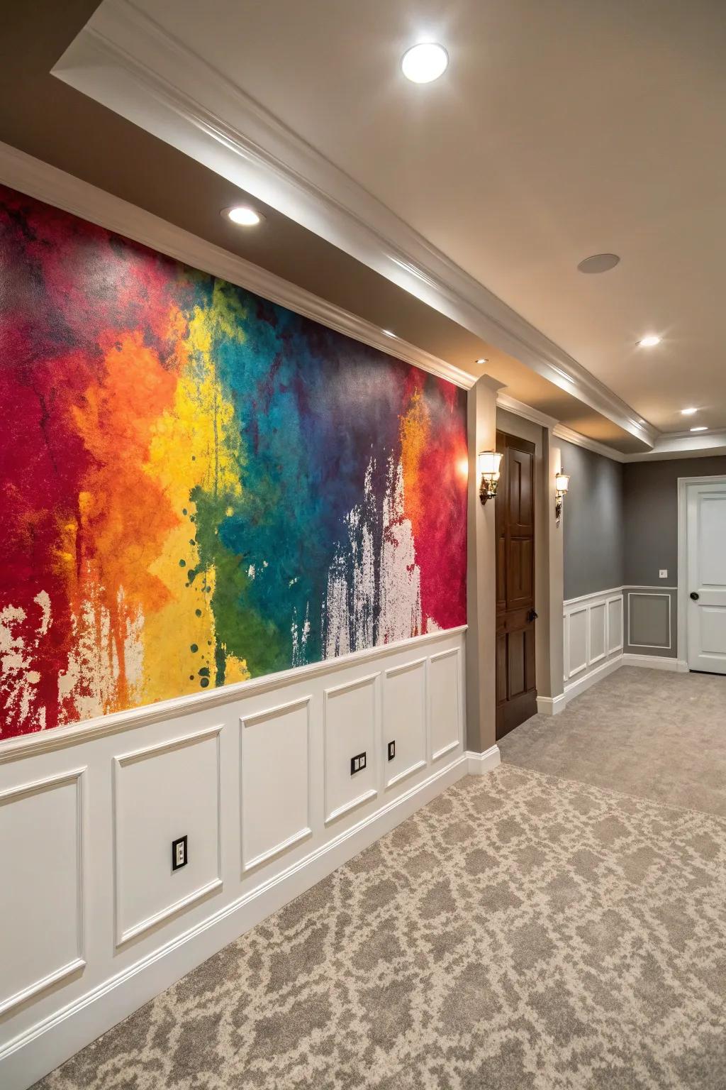 Feature walls infuse color and create a striking focal point.