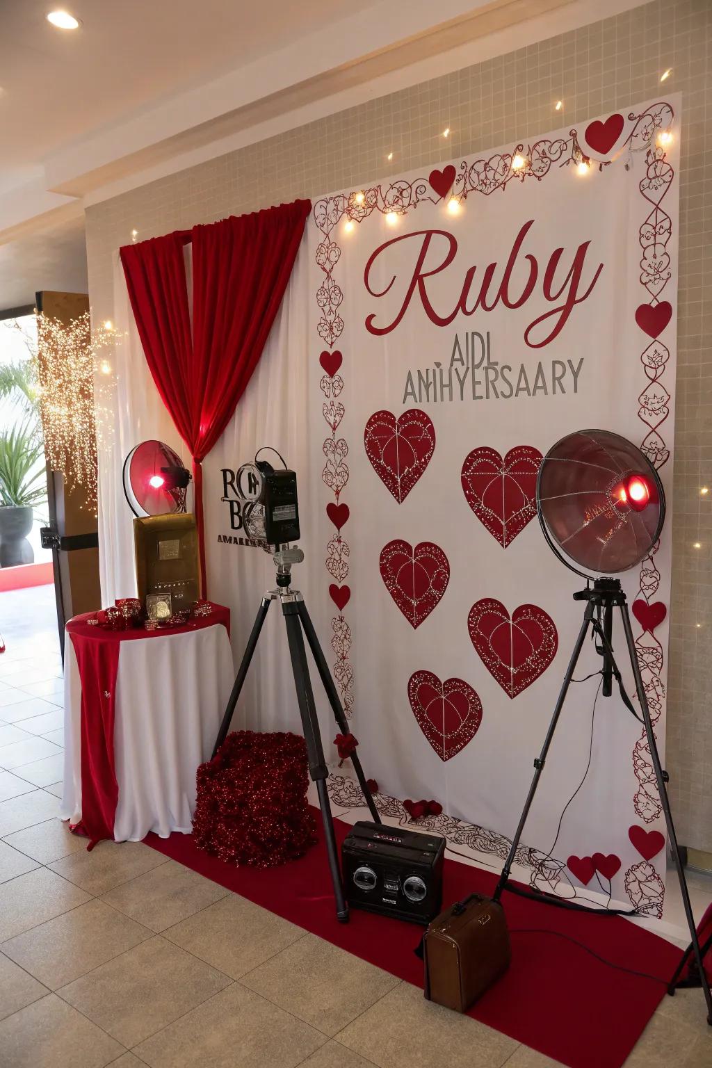 A themed photo alcove for capturing joyful moments.