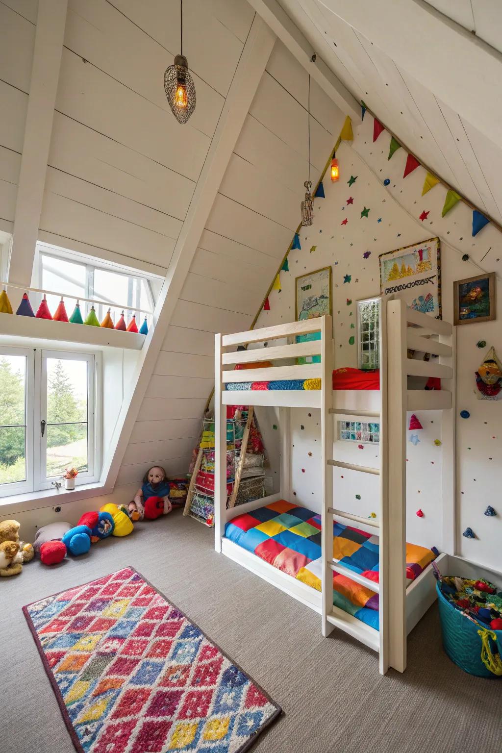 Forge an animated attic area that fuels children’s creativity.