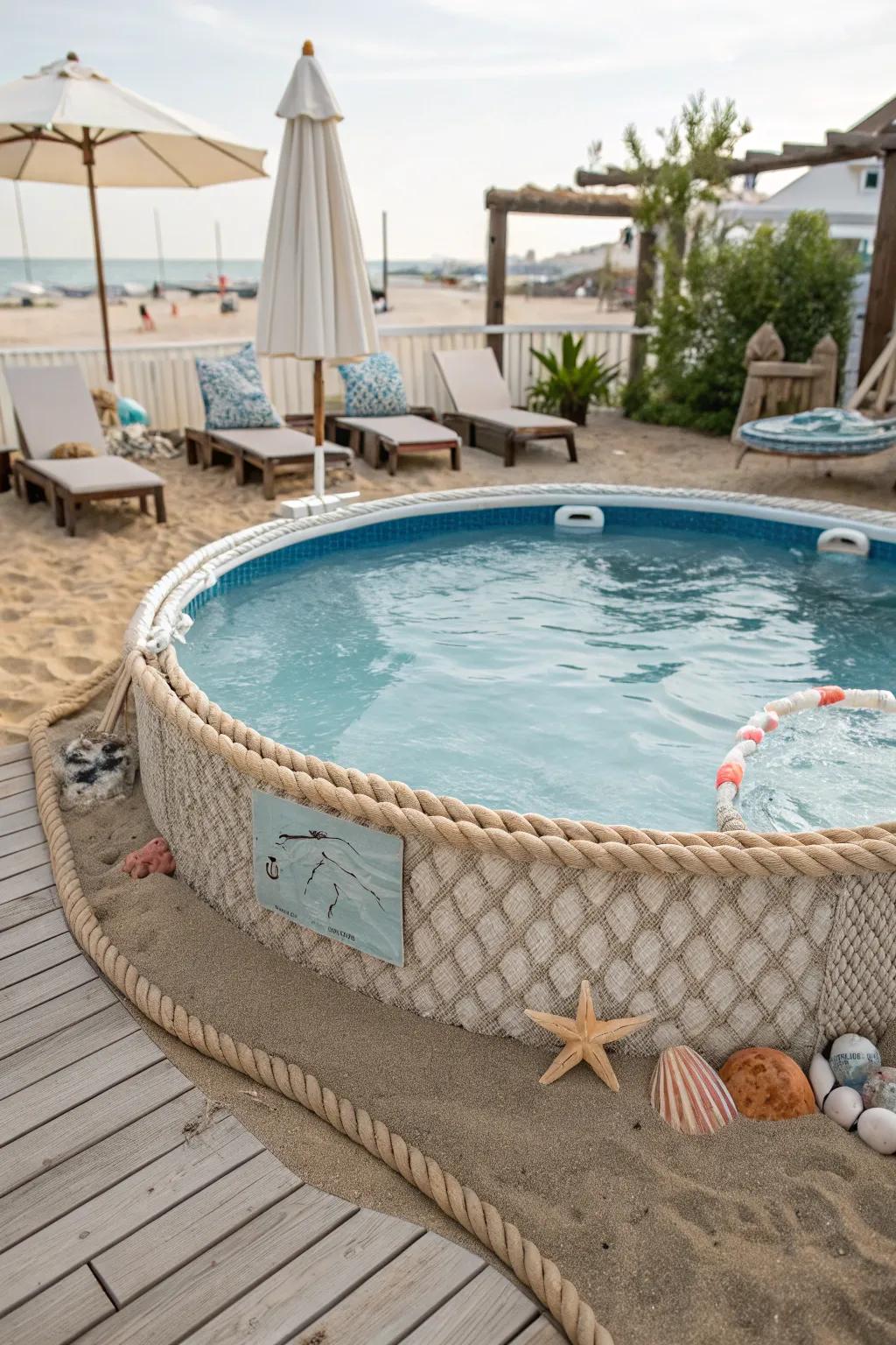 Bring coastal charm to your backyard with a nautical cord skirt.